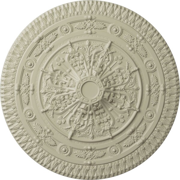 Ekena Millwork Naple Ceiling Medallion (Fits Canopies up to 3 3/8"), Hand-Painted Clear Yellow, 37 1/2"OD x 3 3/8"P CM37NACYF - main